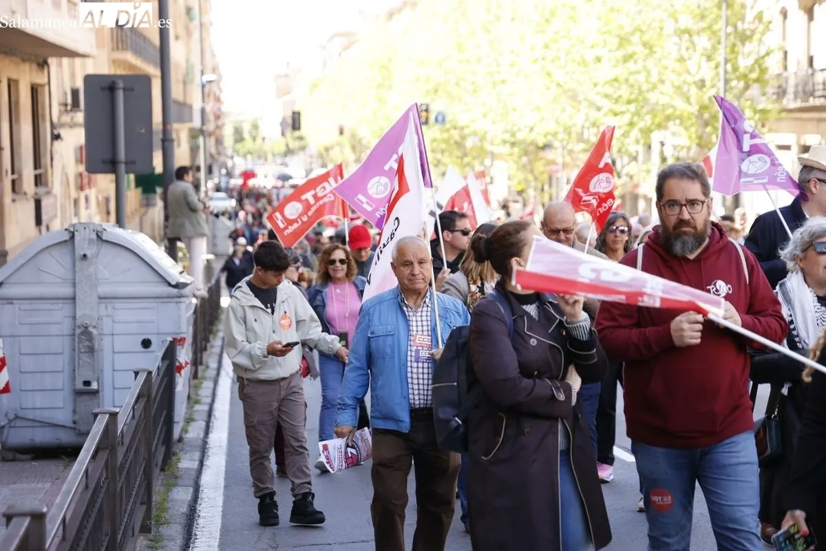 Los sindicatos se manifiestan en Salamanca por el Día del Trabajador: 