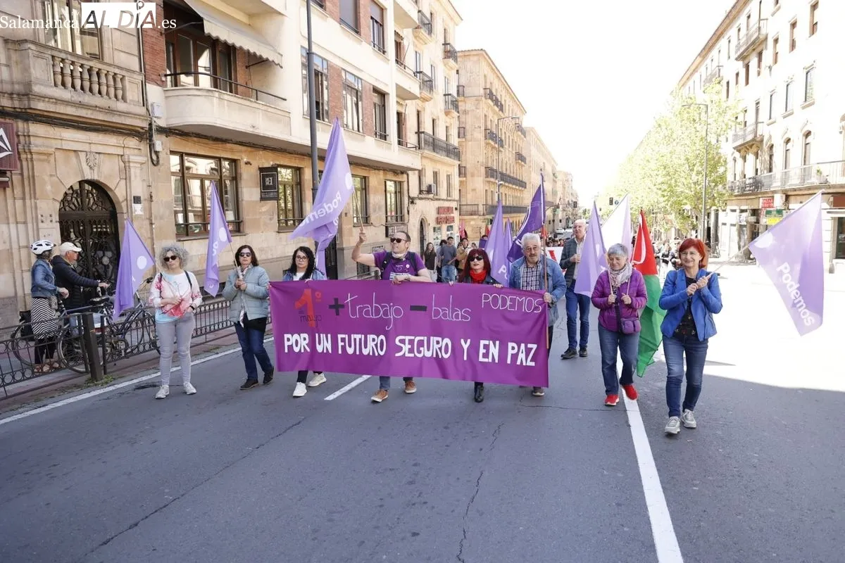 Los sindicatos se manifiestan en Salamanca por el Día del Trabajador: 