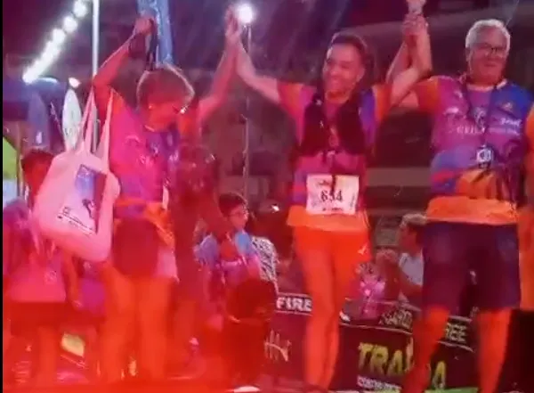El atleta ciego salmantino Daniel Martín Anaya en la Traiña Trail en Gran Canaria