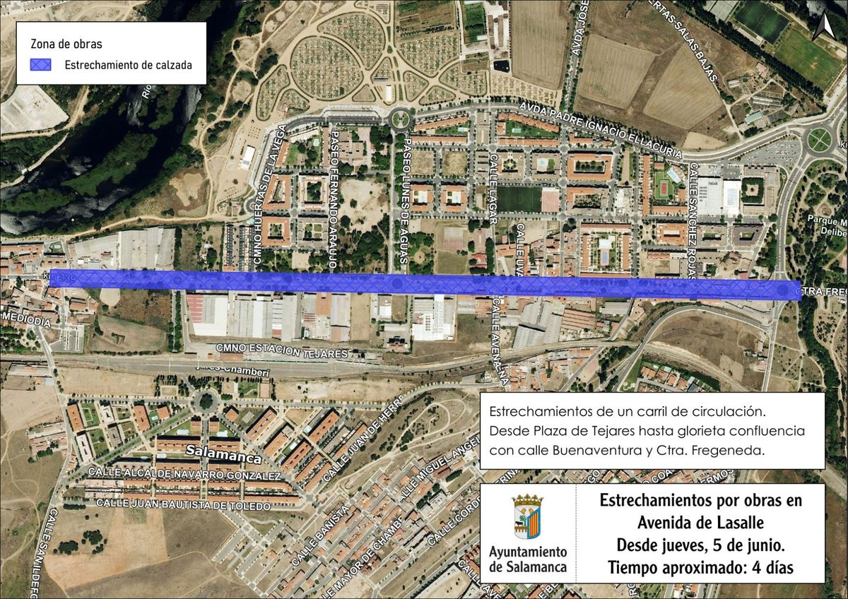 Obras Av. Lasalle Salamanca: cortes y desvíos desde 5 junio