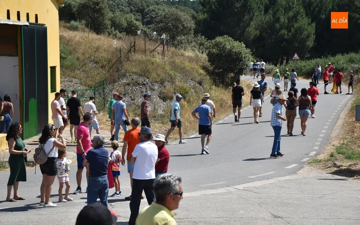 Foto 2 - Una vaca rezagada alarga unos minutos el correcto y limpio encierro a caballo de Robleda