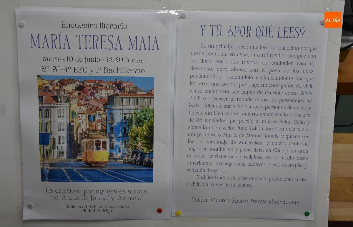Foto 2 - El IES Fray Diego recibe a la escritora Mar&iacute;a Teresa Maia para celebrar el D&iacute;a de Portugal