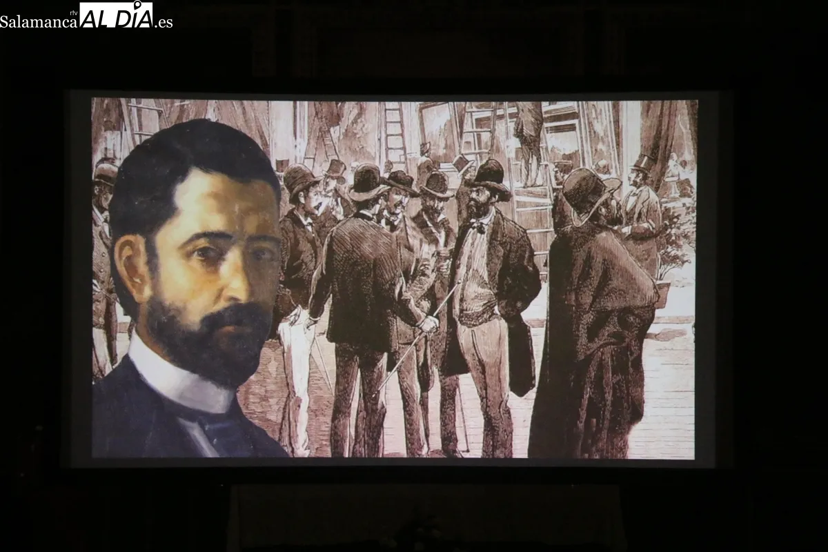 Los vecinos de Vitigudino asistieron este domingo a la proyección de un audivisual sobre la vida y obra de su pintor, Vidal Gonzälez Arenal (1859-1925) / CORRAL