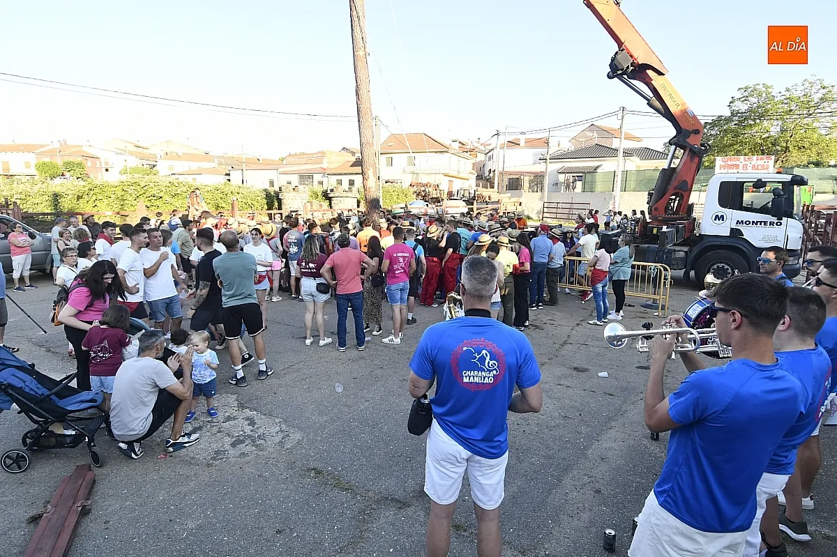 Izado pino de San Juan en Robleda/ Fotos: Adrián M.Pastor