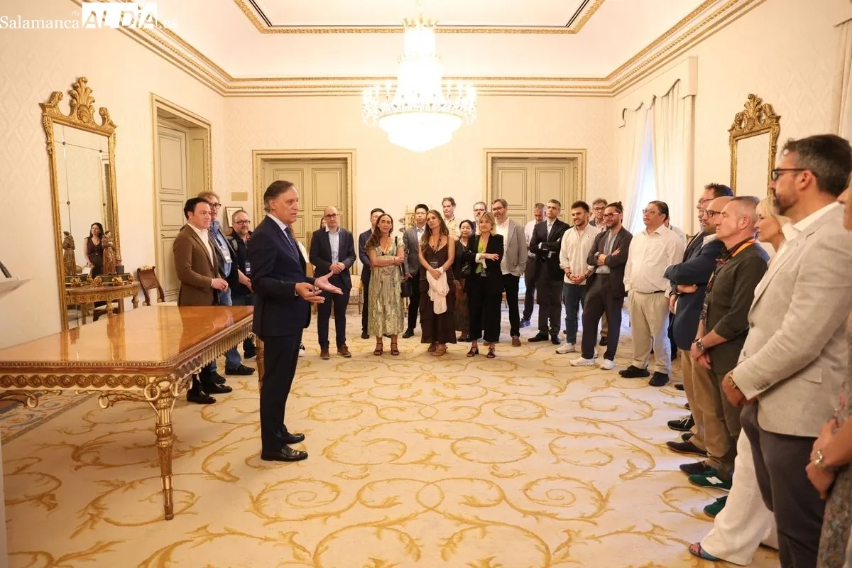 Recepción del alcalde de Salamanca, Carlos García Carbayo, a participantes de Salamanca Tech Summit. Fotos: David Sañudo