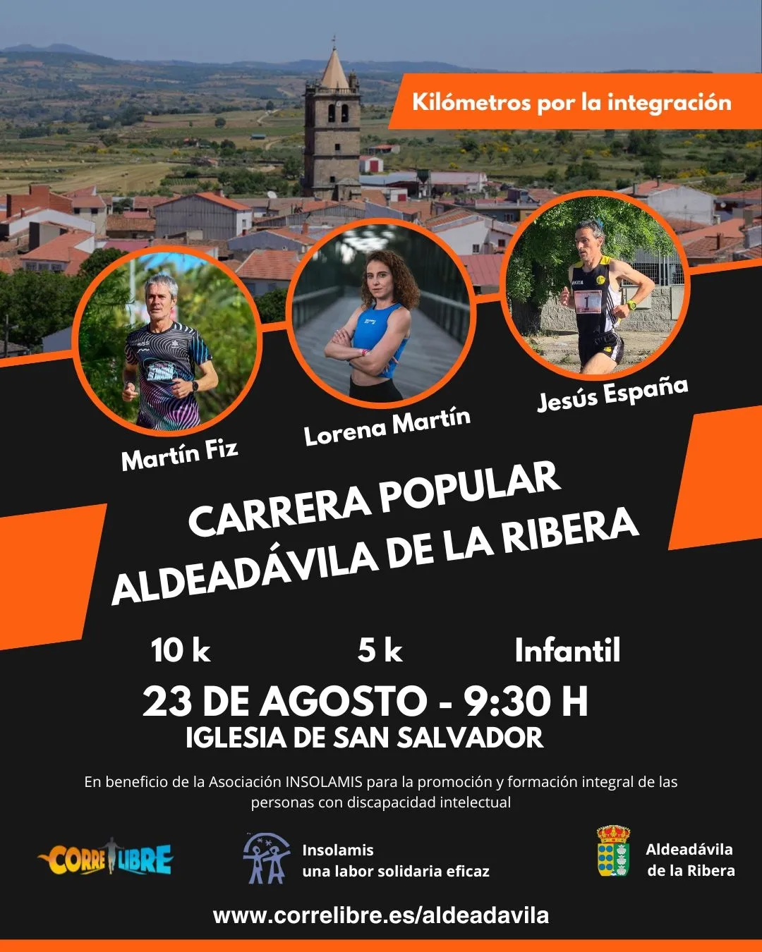 Foto 3 - Mart&iacute;n Fiz, Jes&uacute;s Espa&ntilde;a y Lorena Mart&iacute;n apadrinan una carrera solidaria en Aldead&aacute;vila para ayudar a Insolamis