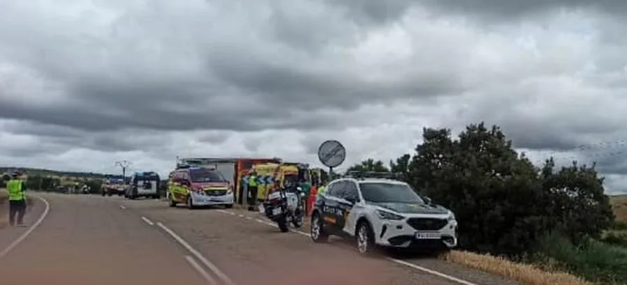 Accidente en San Felices de los Gallegos. Foto Guardia Civil de Salamanca