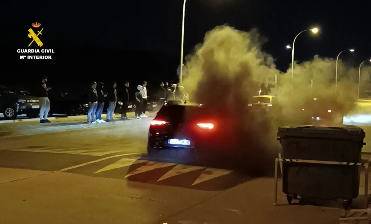 Carreras ilegales en los polígonos industriales del alfoz de Salamanca. Foto de la Guardia Civil