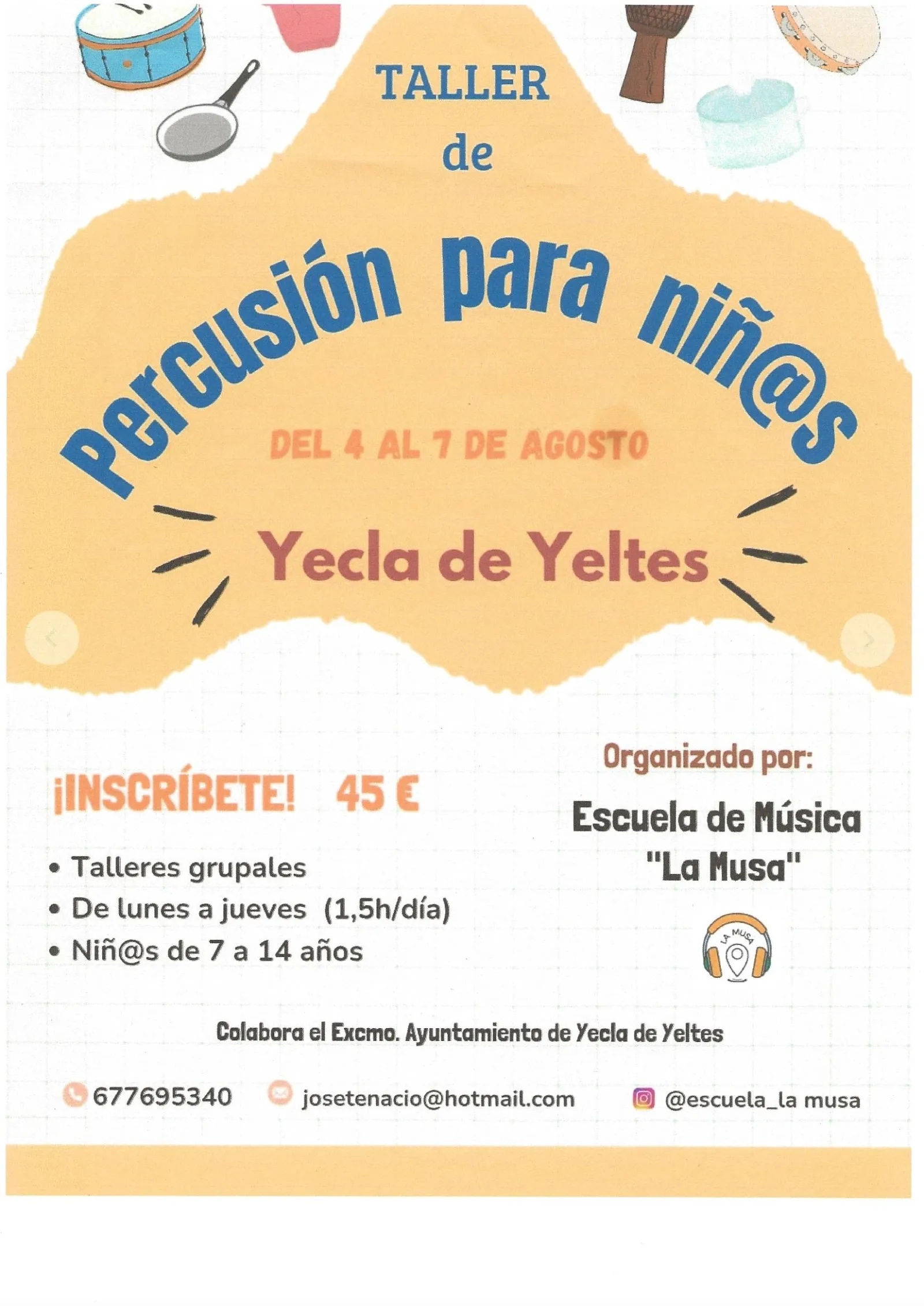 Foto 2 - Yecla de Yeltes acoger&aacute; un taller de percusi&oacute;n infantil
