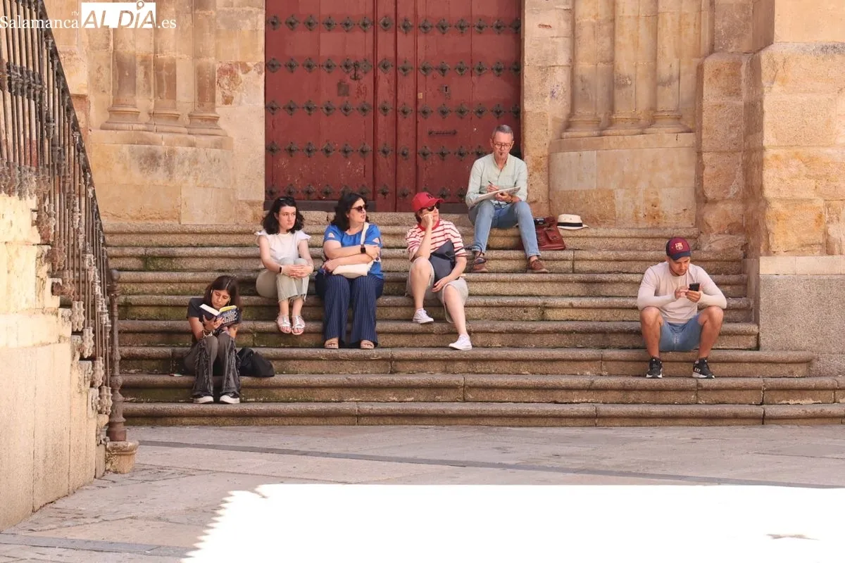Ambiente en el centro de Salamanca este sábado 19 de julio. Fotos: David Sañudo