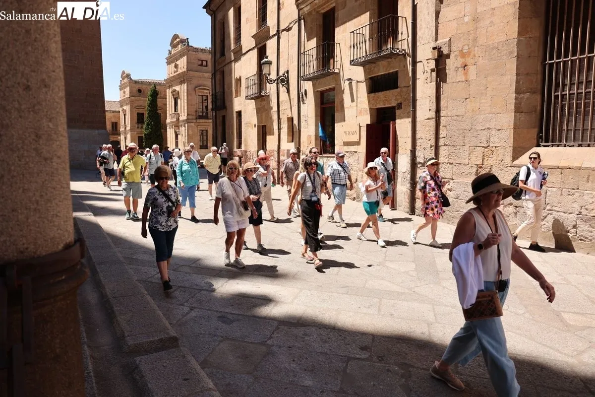 Ambiente en el centro de Salamanca este sábado 19 de julio. Fotos: David Sañudo