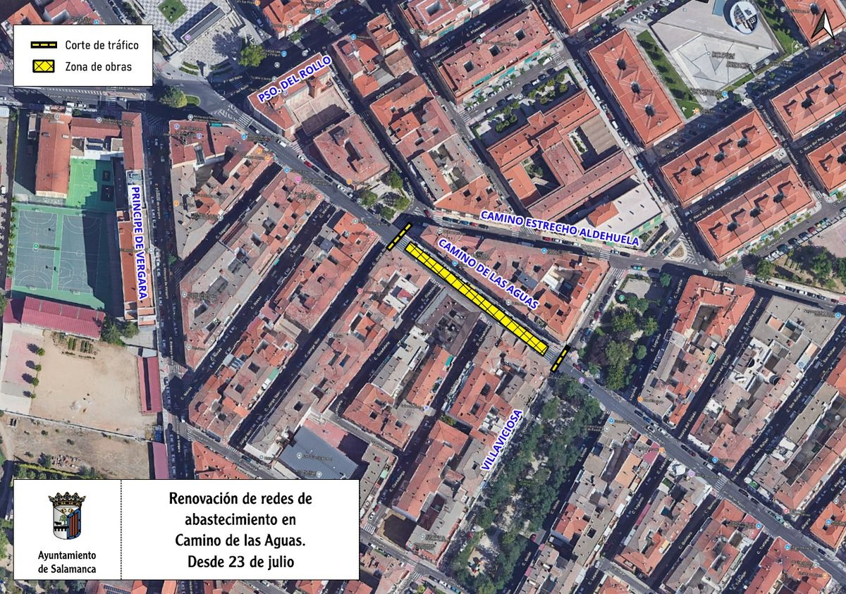 Corte en Camino de las Aguas de Salamanca desde el 23 de julio