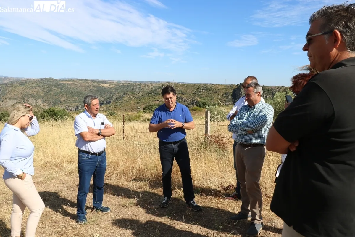 El director técnico del ITACyL, Rafael Sáez, visitaba este jueves la viña experimental de Las Bozas en Villarino de los Aires / CORRAL