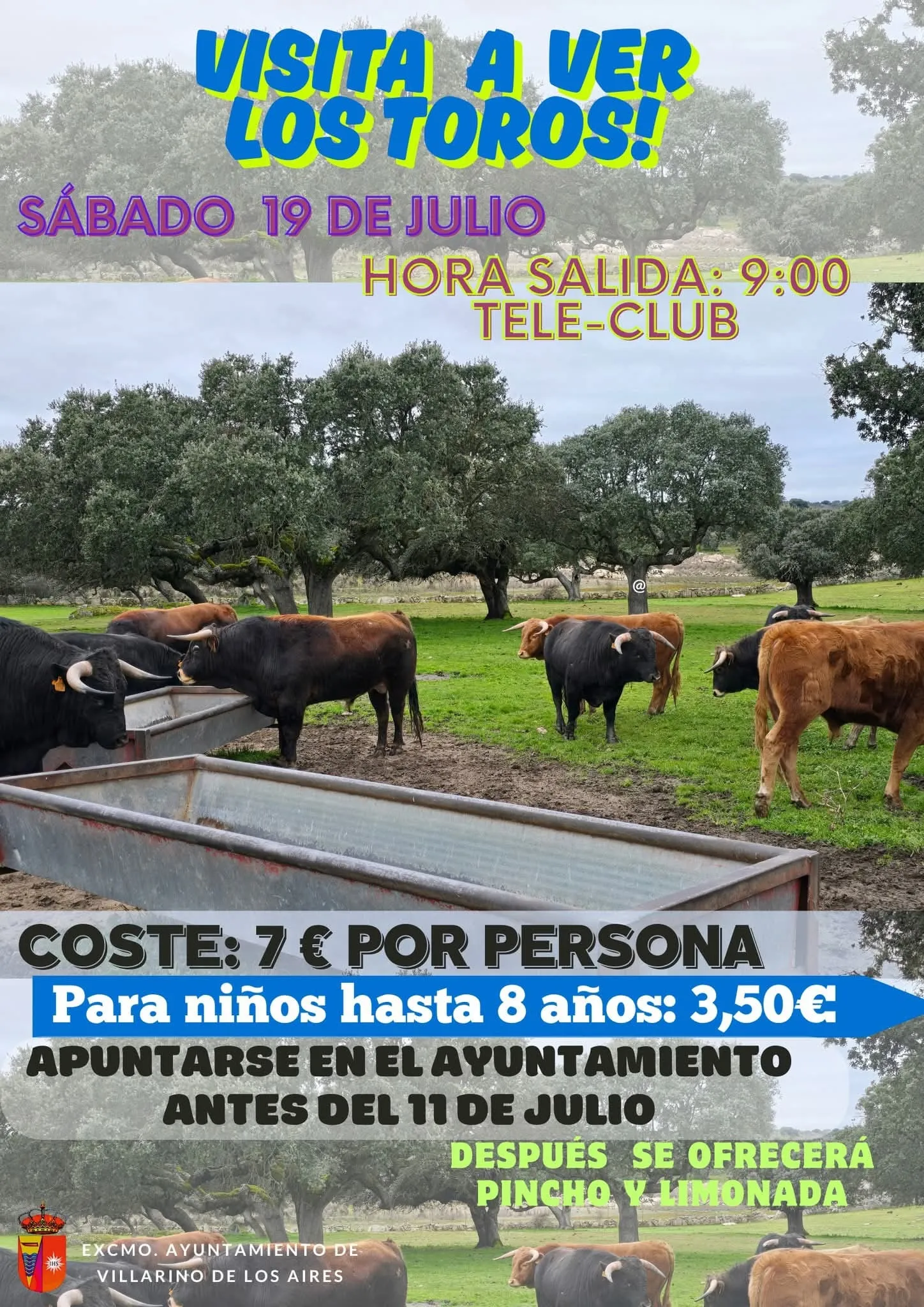 Cartel de visita a las ganaderías de los novillos de las fiestas 