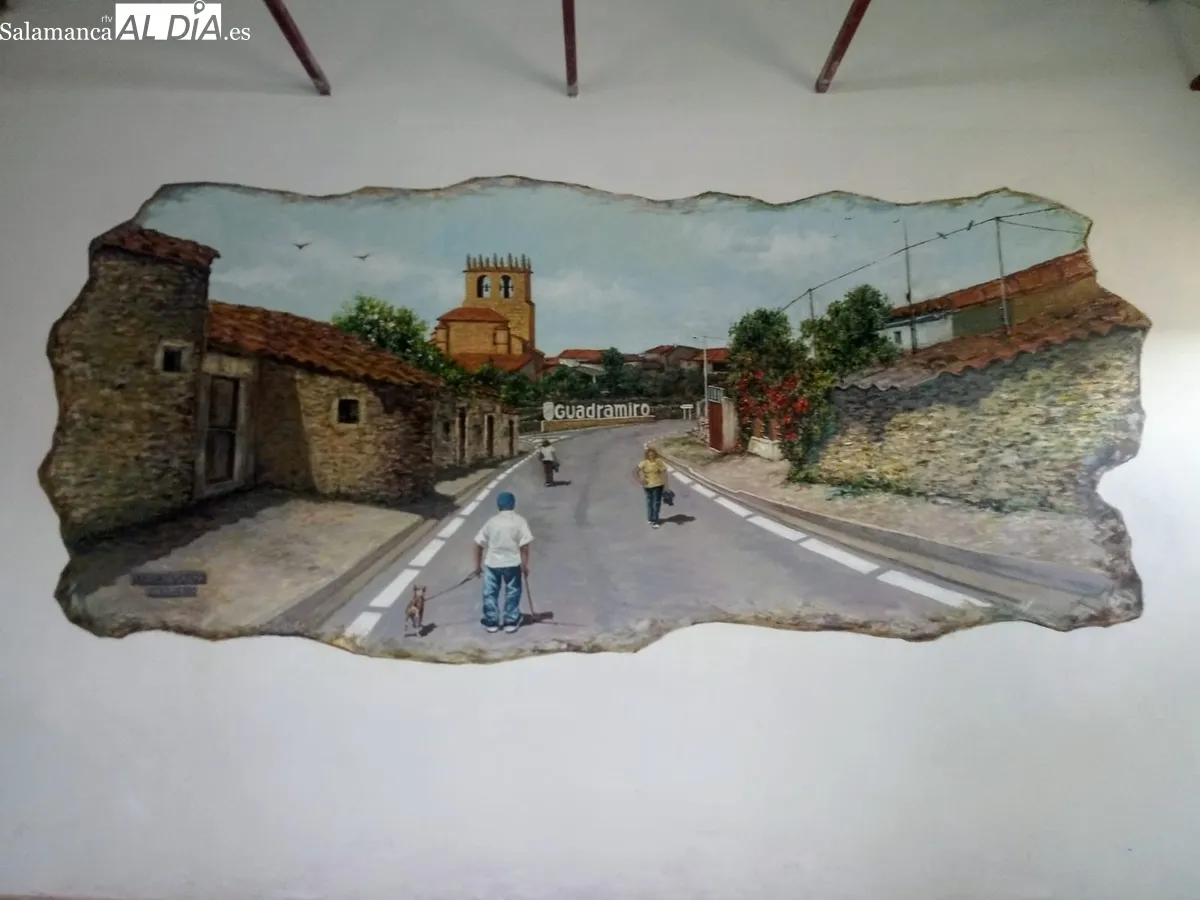 La inauguración del mural de Valeriano Salgado daba el pistoletazo de salida a las fiestas de San Cristóbal en Guadramiro