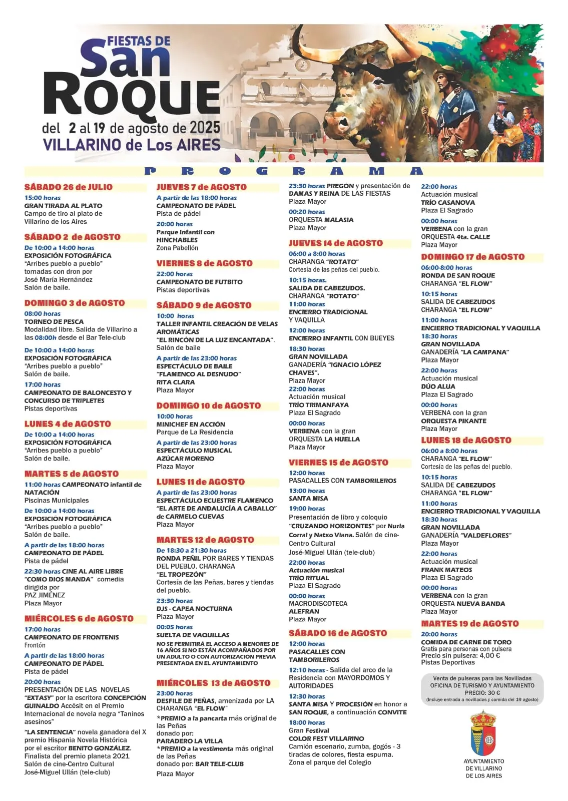 Foto 2 - Villarino de los Aires presenta un programa de fiestas de San Roque con eventos para todos los gustos y edades, y la actuaci&oacute;n de Az&uacute;car Moreno