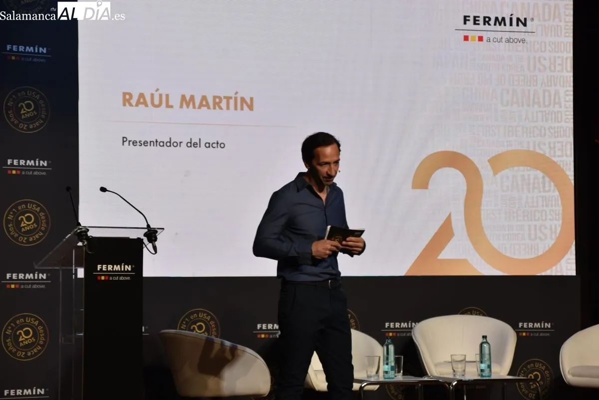 Acto de Embutidos Fermín en La Alberca, con motivo del 20 aniversario de sus exportaciones a Estados Unidos. Foto de Miguel A. González
