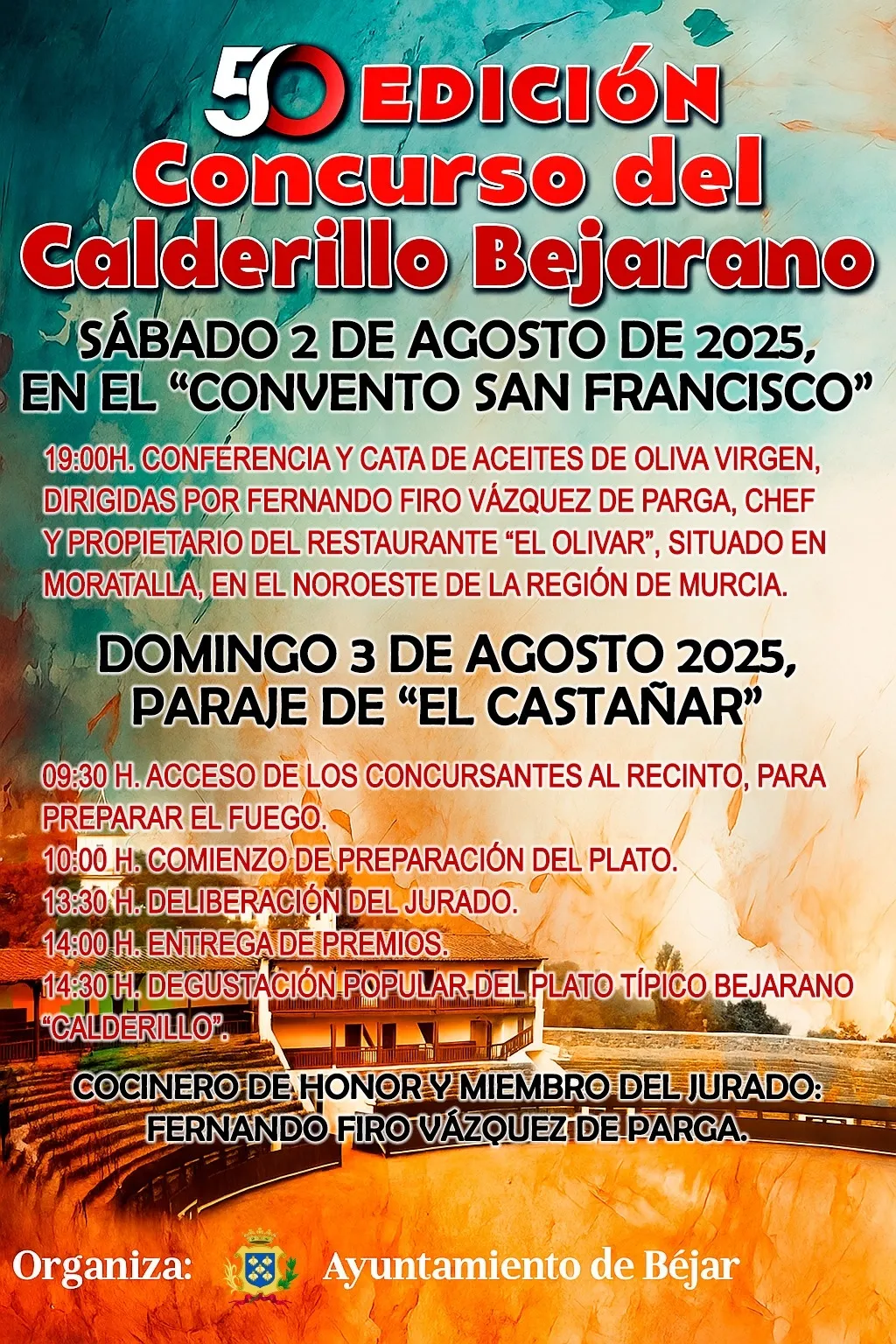 Foto 2 - Cata de aceite y concurso: B&eacute;jar se viste de gala para el 50&ordm; D&iacute;a del Calderillo