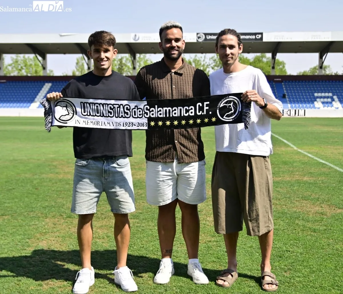 Foto 7 - Aar&oacute;n Pi&ntilde;&aacute;n y Juanma Valent&iacute;n, presentados como nuevos jugadores de Unionistas de Salamanca