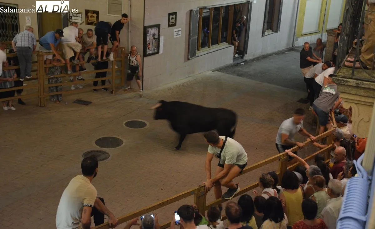 Foto 3 - La capea de tres 'toros de caj&oacute;n' anima la noche del domingo en Lumbrales