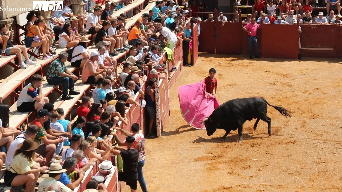 Foto 7 - El primer encierro a caballo de las fiestas de Toros de Lumbrales atrae a numeroso p&uacute;blico