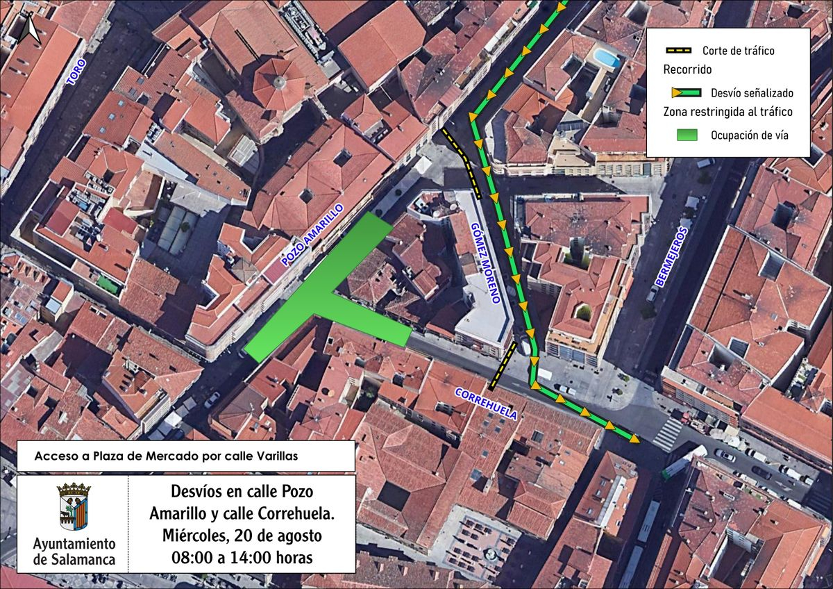 Cortes de tráfico en Salamanca el 20 de agosto: todas las calles afectadas