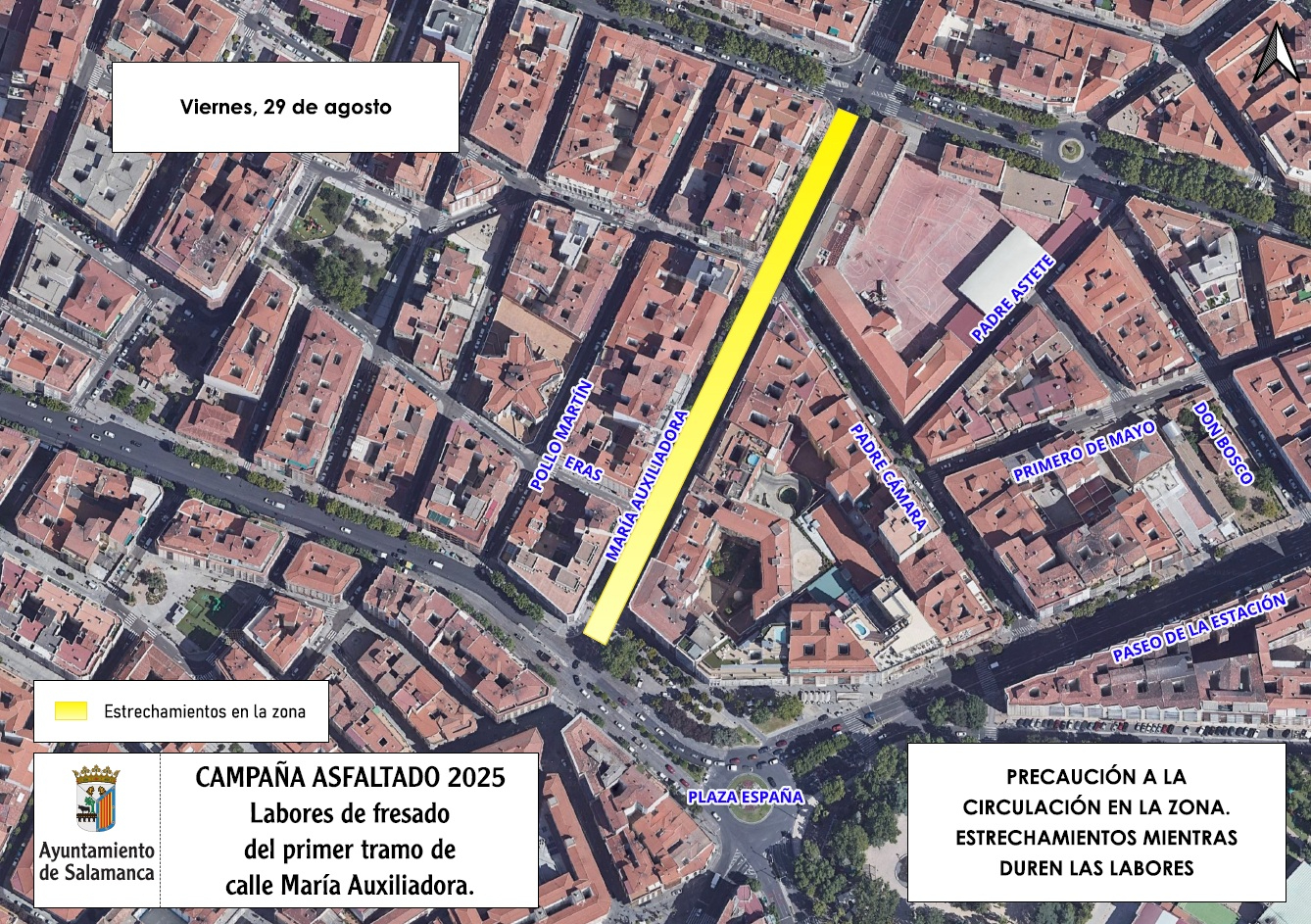 Tráfico en María Auxiliadora: cortes este viernes por obras