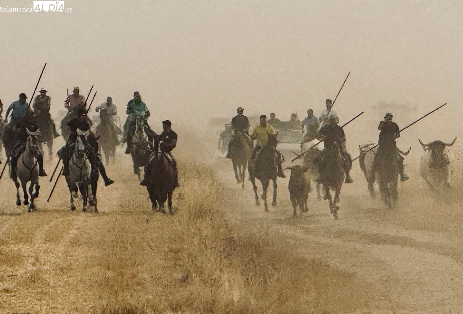 Multitudinario encierro a caballo en Macotera para enfilar el adiós a las fiestas de San Roque