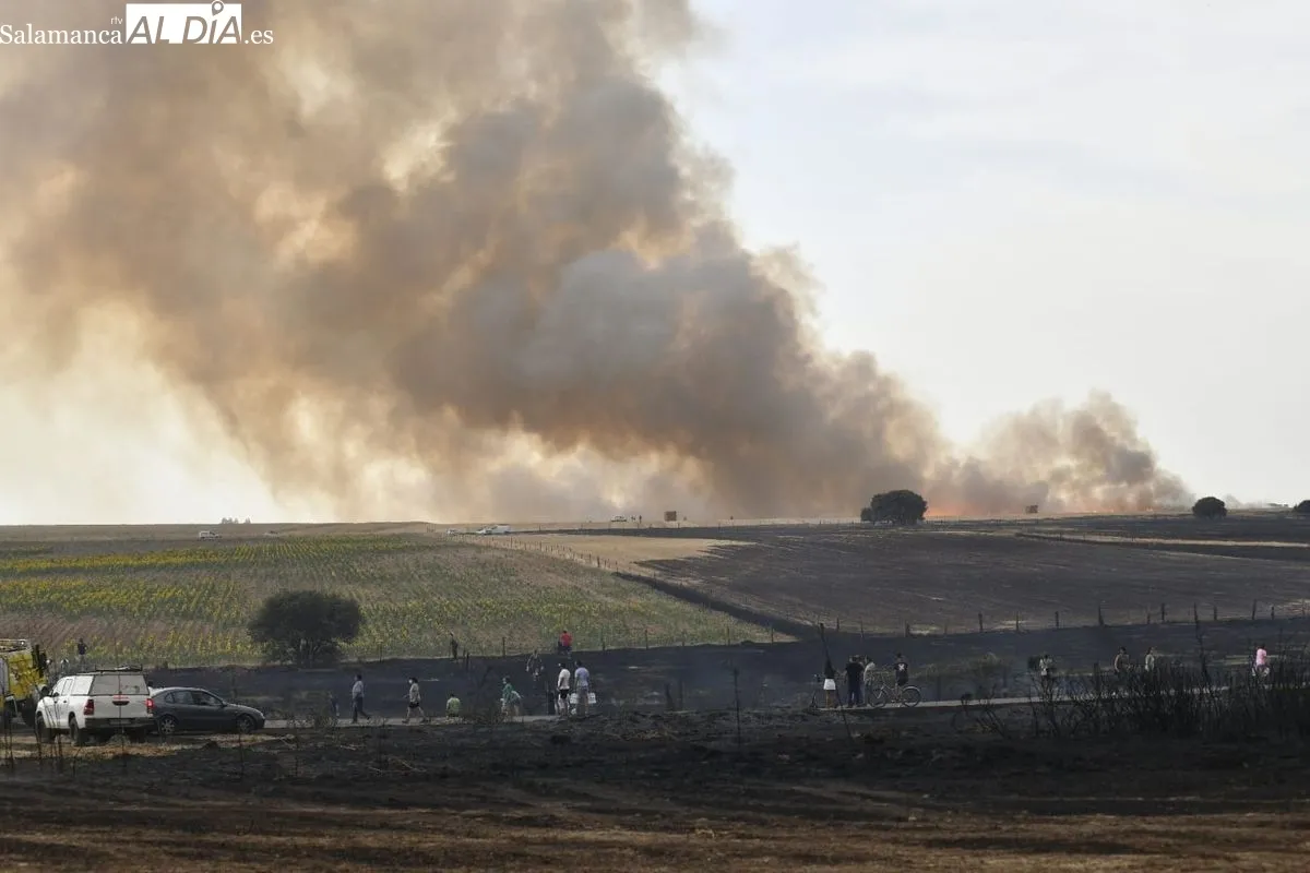Incendio en Martín de Yeltes. Foto de Adrián M. Pastor