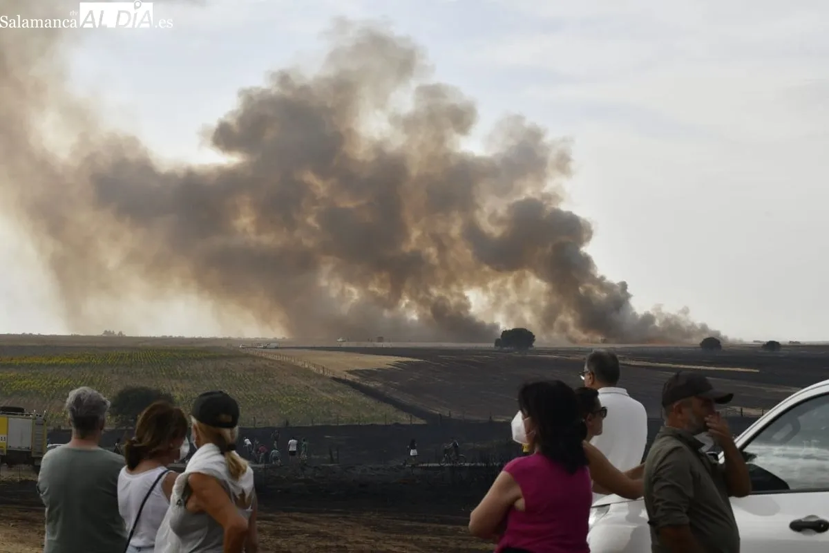 Incendio en Martín de Yeltes. Foto de Adrián M. Pastor