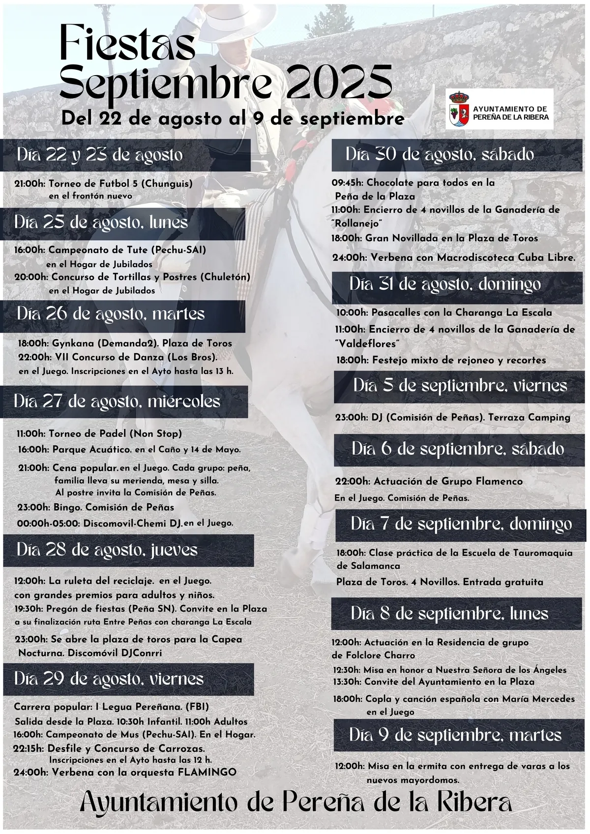 Foto 3 - Un intenso programa festivo en Pere&ntilde;a de la Ribera: de los encierros de agosto a la tradici&oacute;n de septiembre