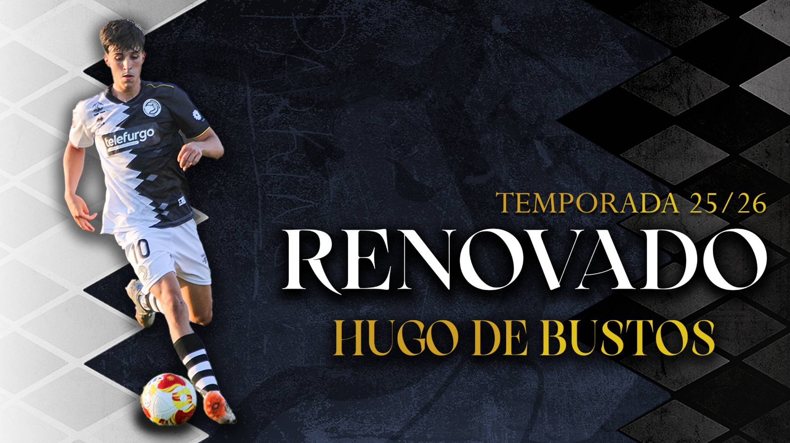 Hugo de Bustos, primer canterano en la historia de Unionistas en tener licencia profesional con la primera plantilla, renueva hasta 2028