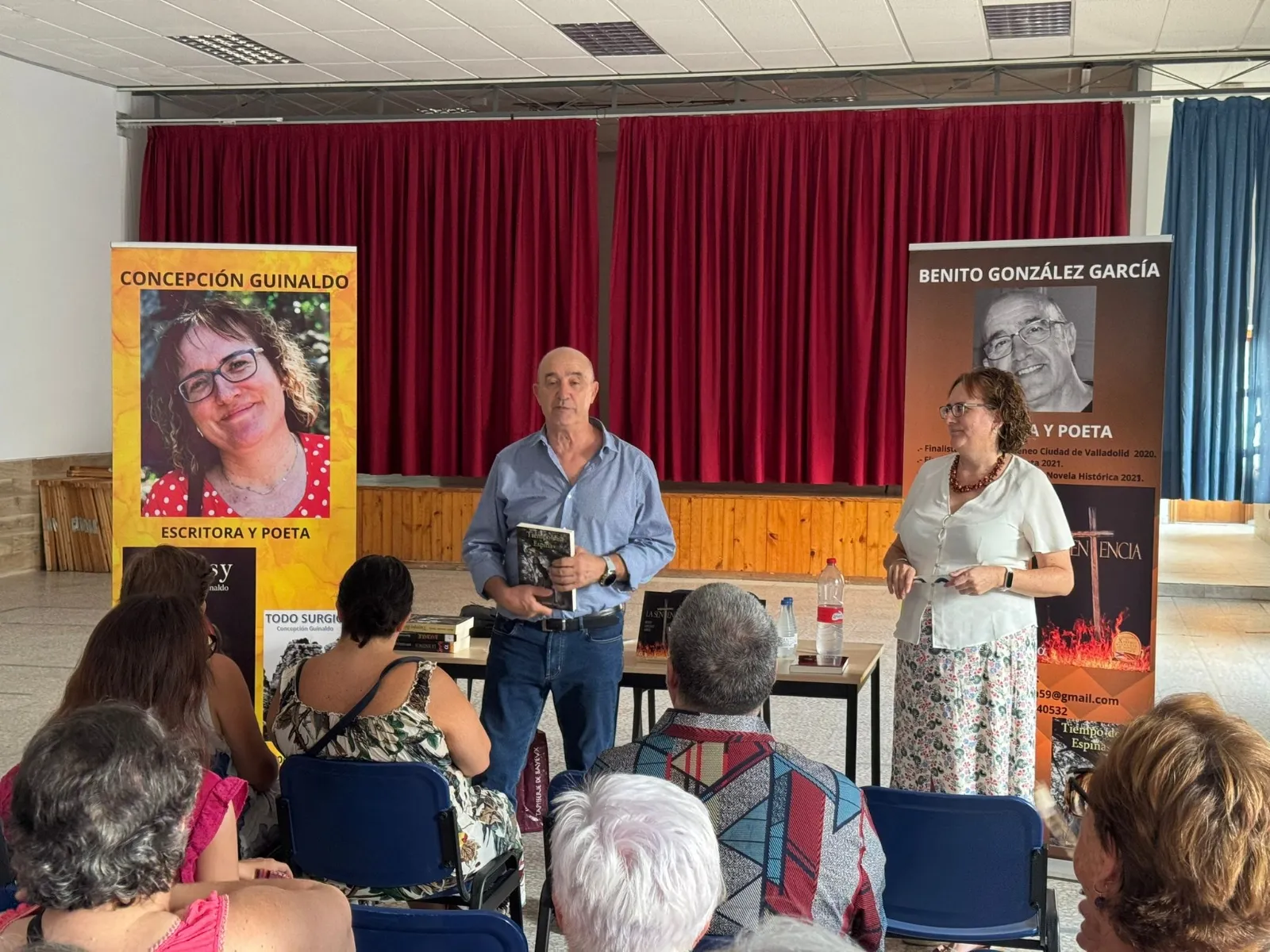 Benito González y Concepción Guinaldo acercan sus novelas al público de Cantalpino