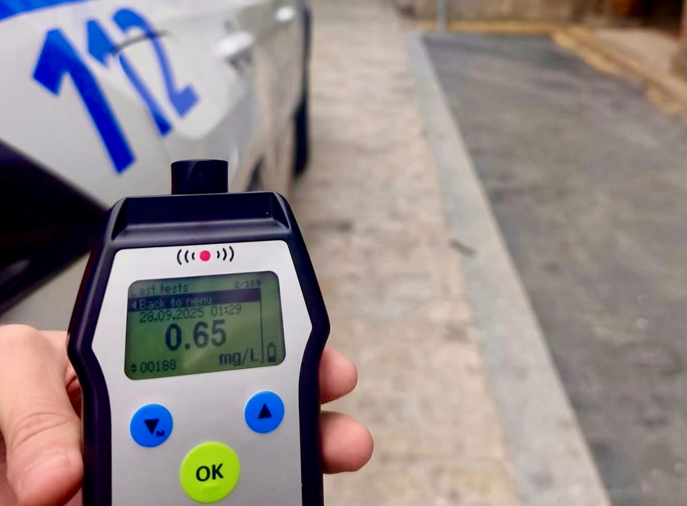 Interceptado un conductor en Peñaranda con actitud negligente y que duplicaba la tasa de alcoholemia permitida