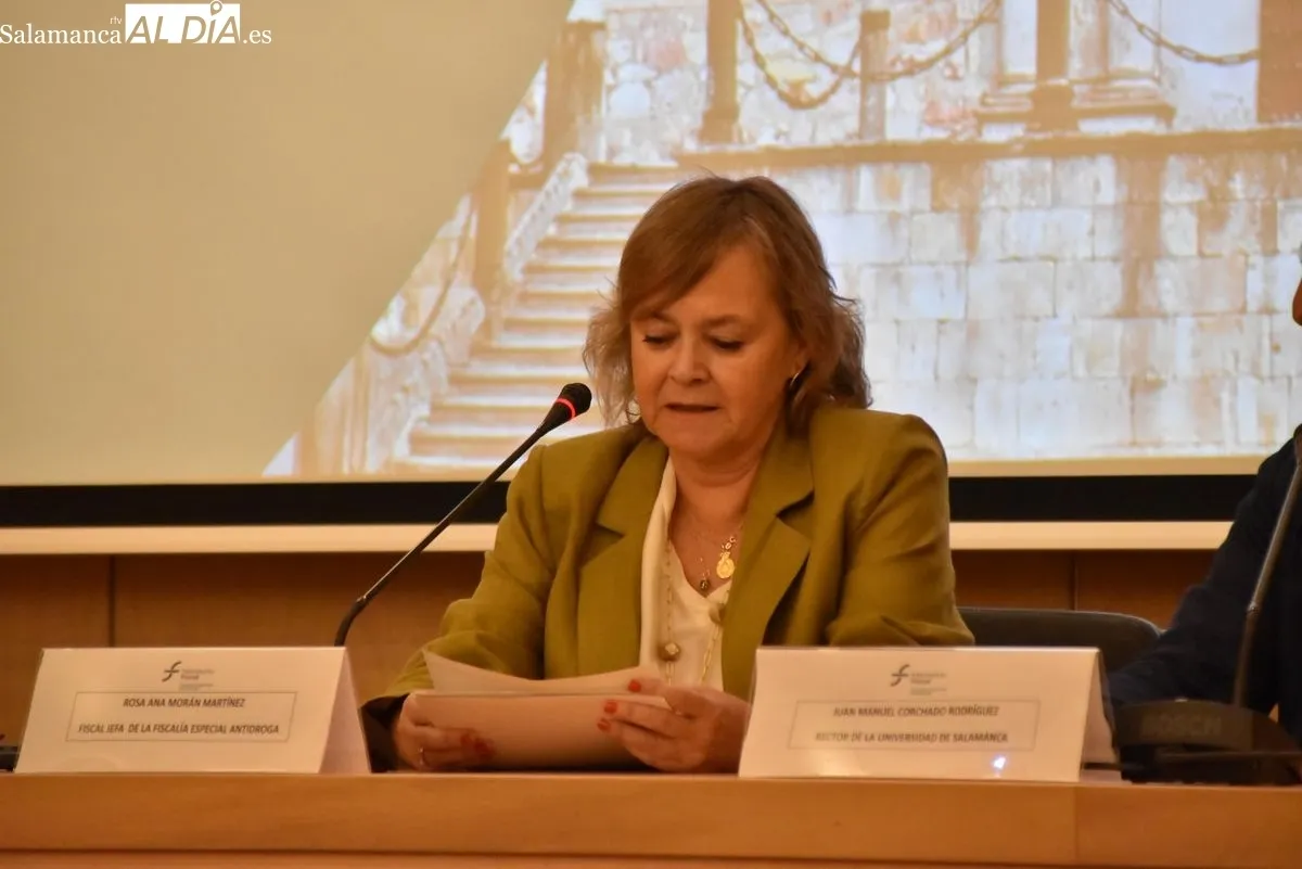 Rosa Ana Morán Martínez, fiscal jefa de la Fiscalía Especial Antidroga, en la Junta de delegados de la Fiscalía Especial Antidroga. Foto de Vanesa Martins