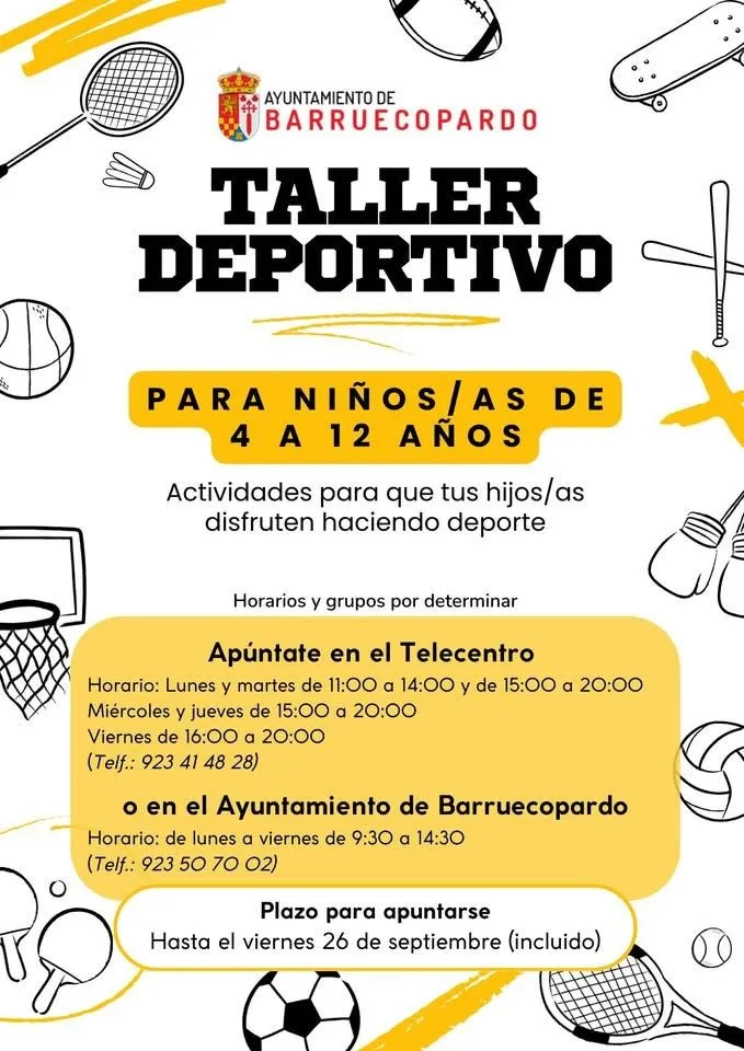 Foto 2 - Deporte, inform&aacute;tica y arte: Barruecopardo abre la inscripci&oacute;n a sus talleres para dinamizar el municipio