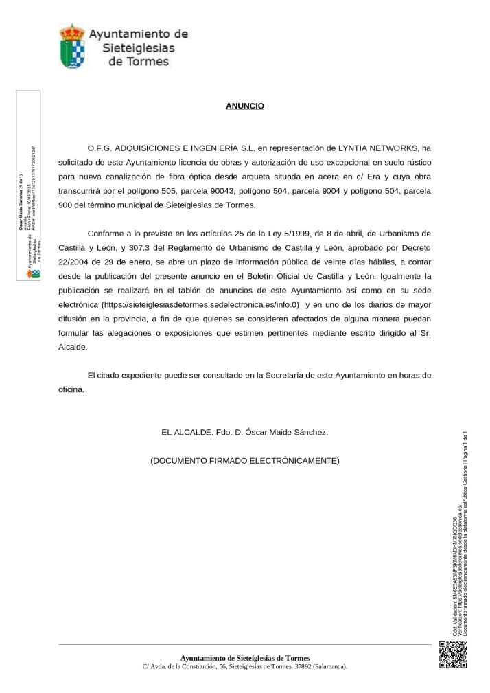 Anuncio - Ayuntamiento de Sieteiglesias de Tormes