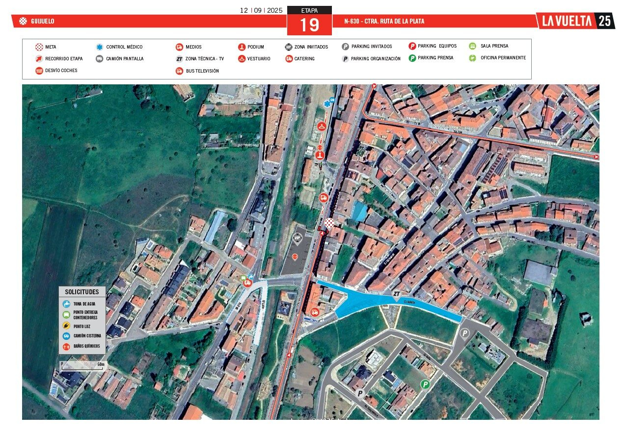 La meta de La Vuelta en Guijuelo será en el parking del Jamón