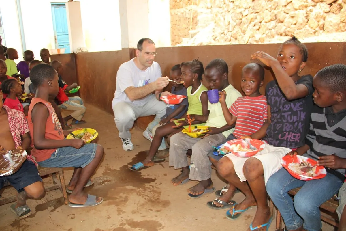 Reparto de comida en Liberia