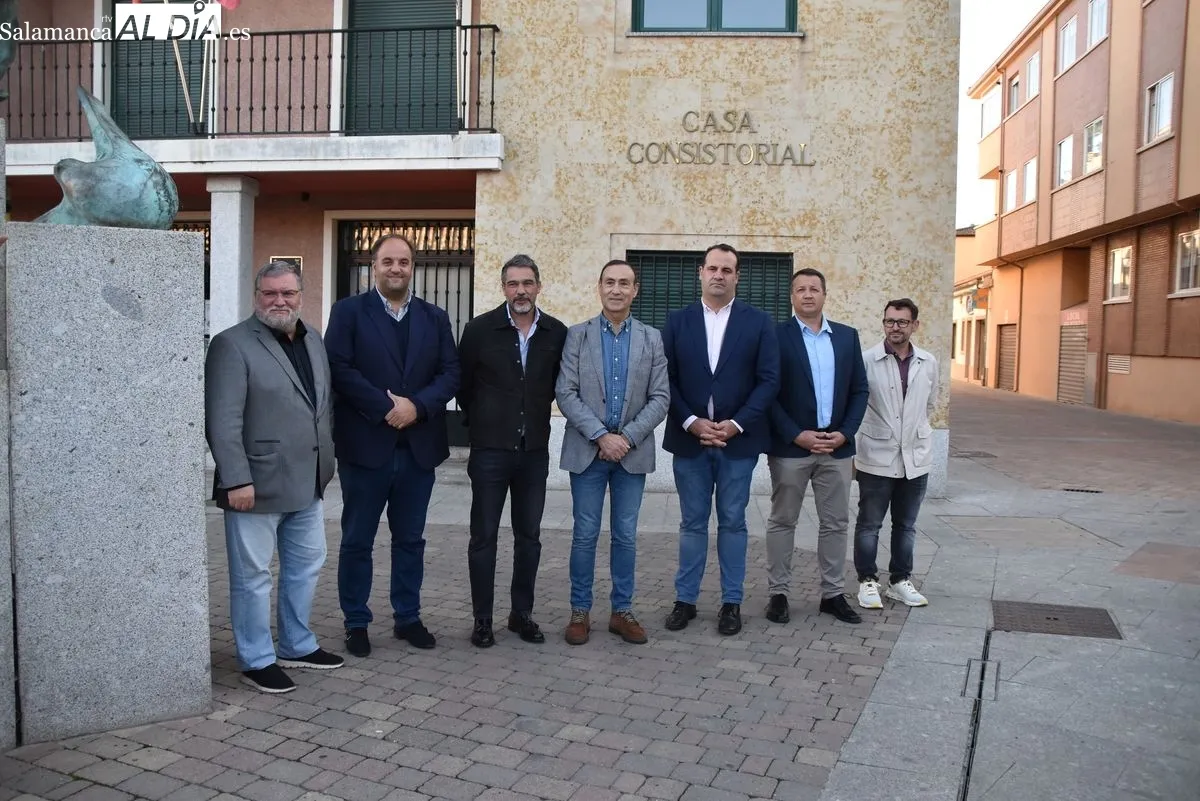 Comparecencia de los alcaldes de Carbajosa, Santa Marta, Guijuelo, Villamayor y Doñinos | Fotos: T.S.