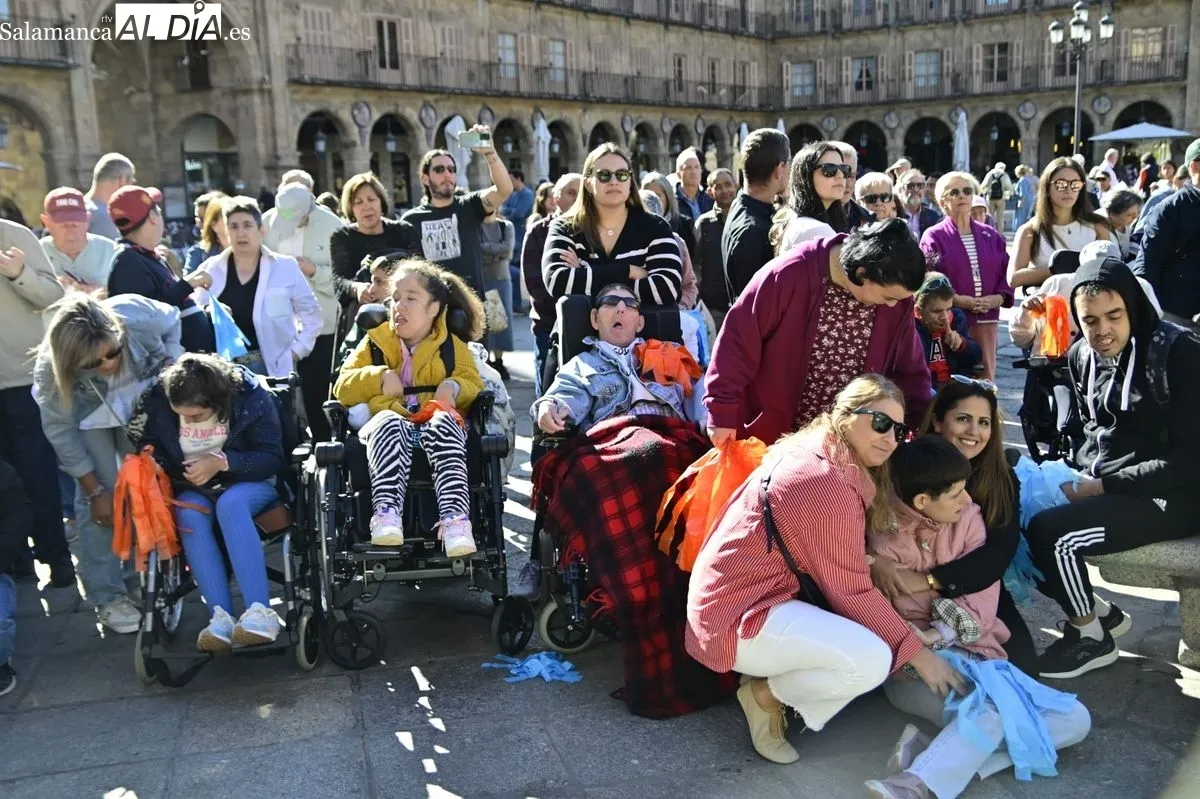 Día Mundial de la Parálisis Cerebral en la Plaza Mayor. Foto SALAMANCArtv AL DÍA