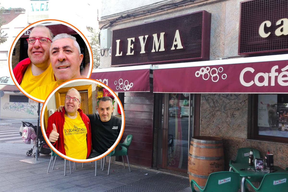José de Luna, actor de Campeones, visita un bar en Salamanca