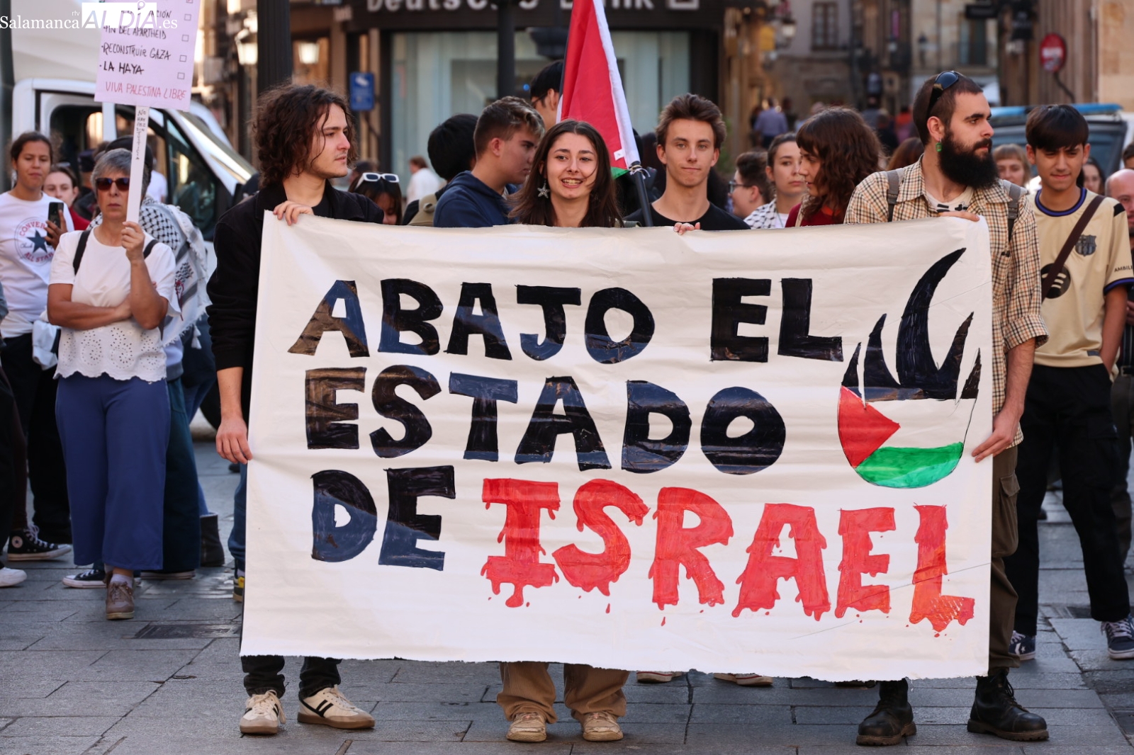 Huelga y manifestación estudiantil Salamanca Gaza Palestina