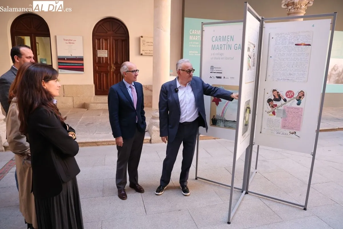 Inauguración en el Palacio de la Salina de la muestra que descubre la faceta artística más desconocida de Carmen Martín Gaite con 80 de sus collages. Foto de David Sañudo