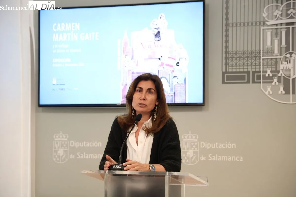 Inauguración en el Palacio de la Salina de la muestra que descubre la faceta artística más desconocida de Carmen Martín Gaite con 80 de sus collages. Foto de David Sañudo