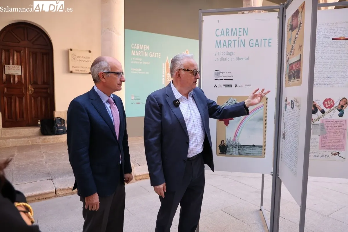 Inauguración en el Palacio de la Salina de la muestra que descubre la faceta artística más desconocida de Carmen Martín Gaite con 80 de sus collages. Foto de David Sañudo