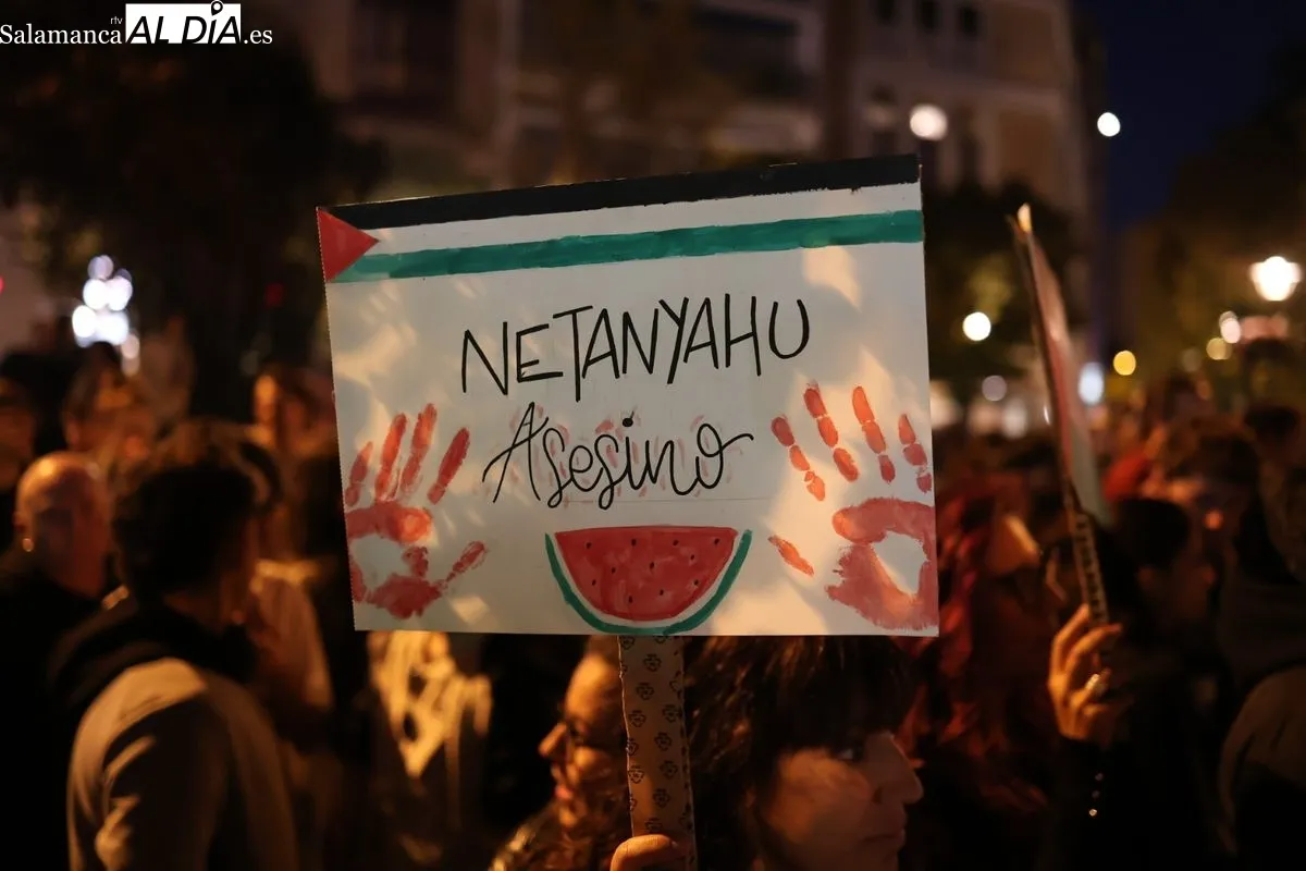 Manifestación de este domingo por Palestina. Foto: David Sañudo