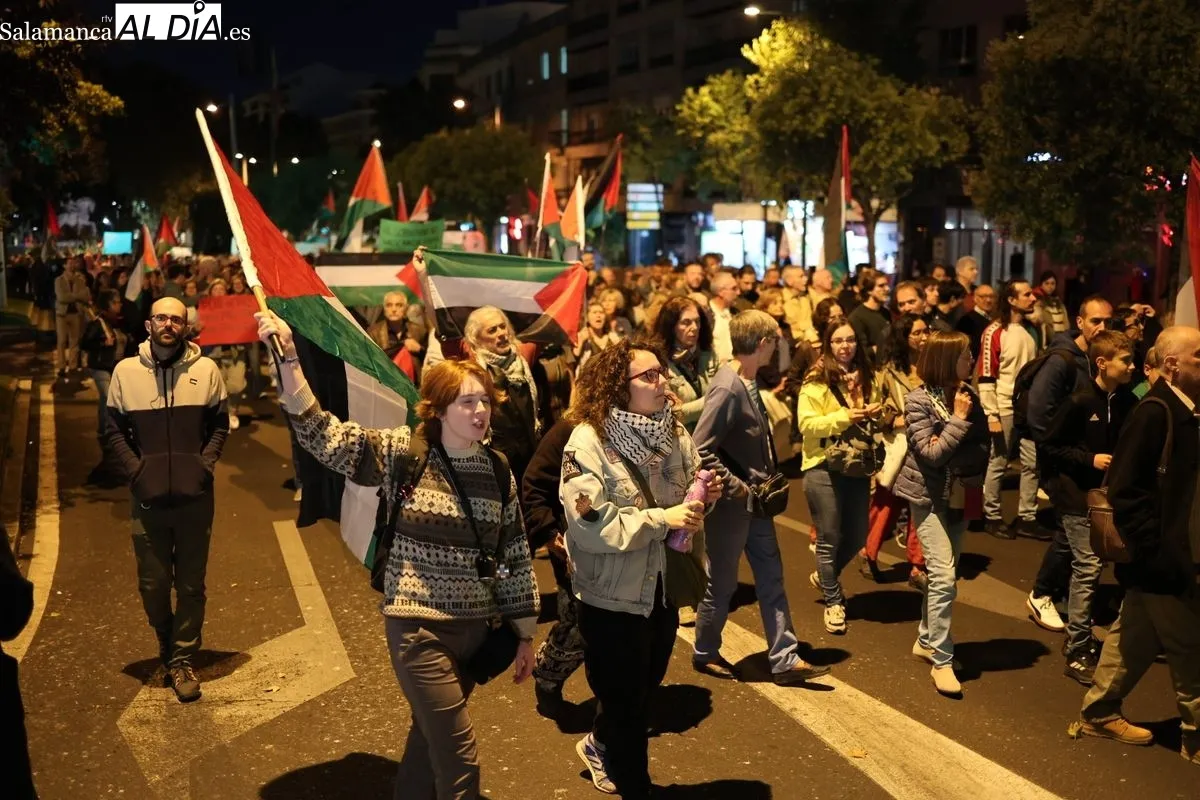Manifestación de este domingo por Palestina. Foto: David Sañudo