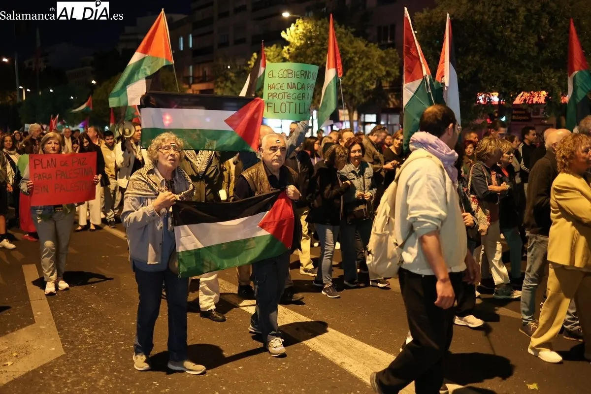 Manifestación de este domingo por Palestina. Foto: David Sañudo