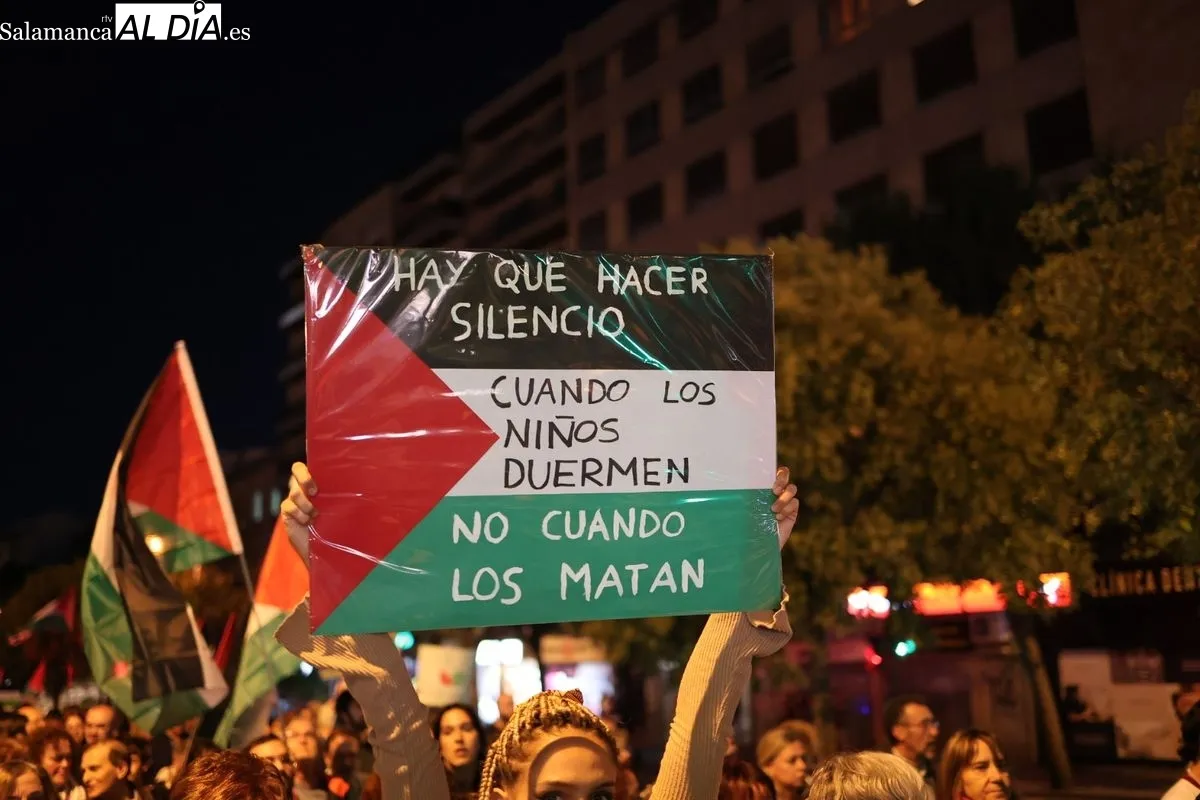 Manifestación de este domingo por Palestina. Foto: David Sañudo